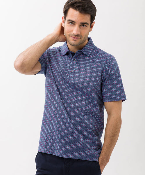 Pico Circle Print Polo S/S: Cobalt – Henry & Company