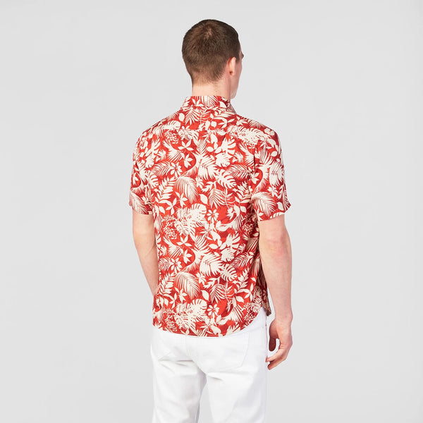 Retro Hawaiian Print Shirt S/S: Orange – Henry & Company