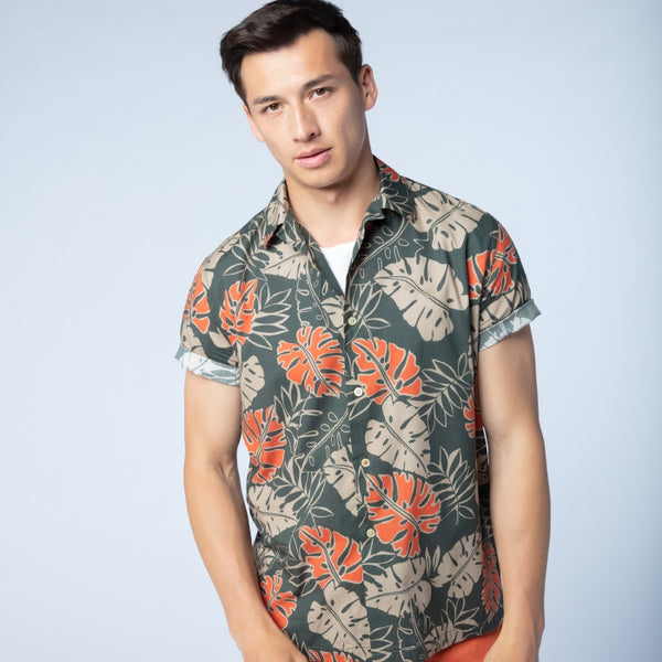 Watercolor Jungle Print Shirt S/S: Multi Color – Henry & Company