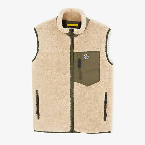 Montreal Sleeveless Fleece Vest: Beige