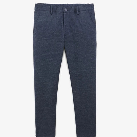 736 Elasticized Waistband Chino: Heathered Navy