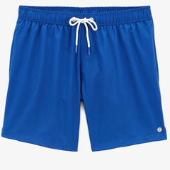 Solid Swim Trunk: Blue Work