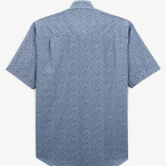 Floral Outline Shirt S/S: Storm Blue