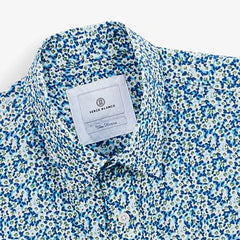 Repeat Flower Print Shirt S/S: Blue