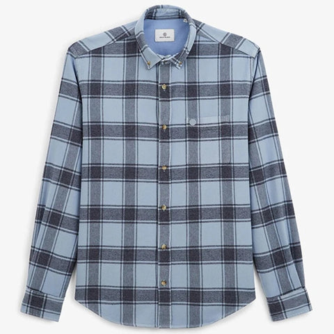 Tonal Flannel Plaid Shirt L/S: Aviator Blue