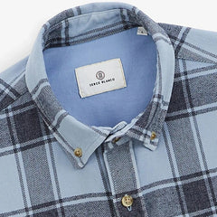 Tonal Flannel Plaid Shirt L/S: Aviator Blue