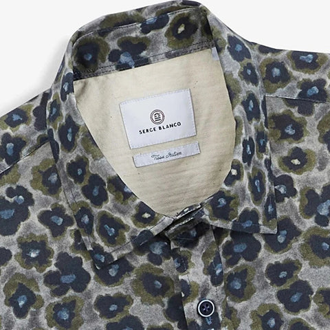 Poppies Print Shirt L/S: Dark Grey