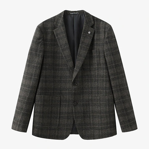 Simon Plaid Blazer: Charcoal