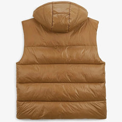 Daman Sleeveless Hooded Puffer Jacket: Natural