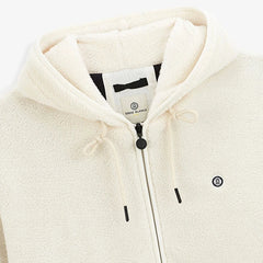 Dominik Hooded Fleece Jacket: Off White