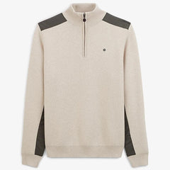 Mino Quarter Zip Sweater: Beige