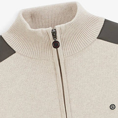 Mino Quarter Zip Sweater: Beige