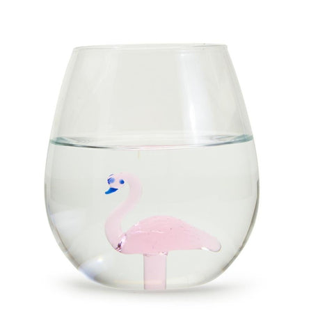 Flamingo Stemless Wine Glass