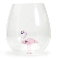 Flamingo Stemless Wine Glass