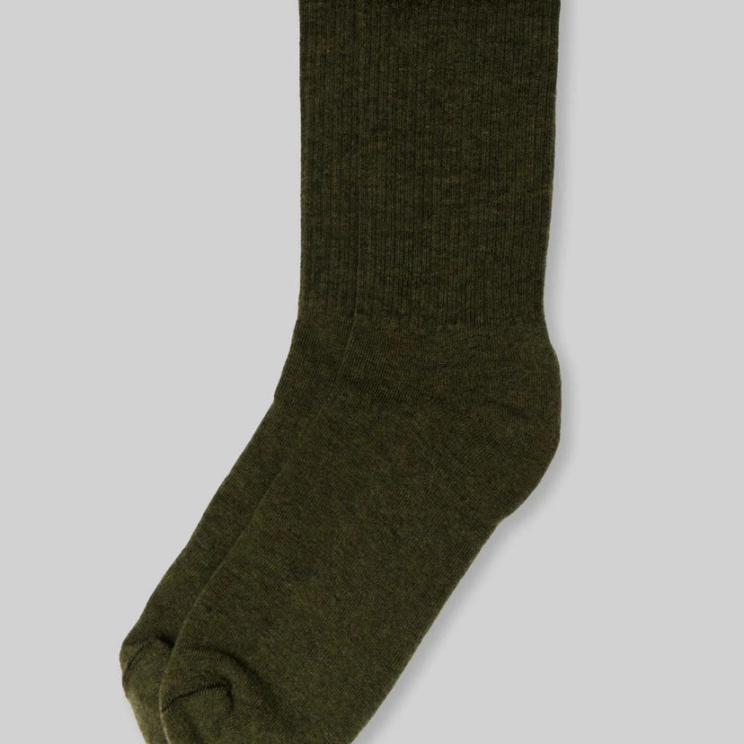 Supermerino Crew Sock: Olive