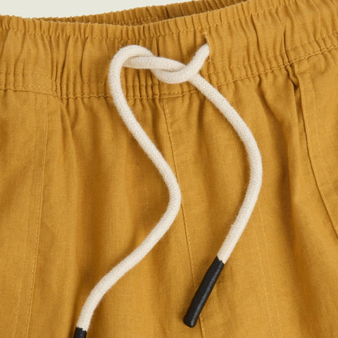 Linen Blend Cargo Pant: Mustard