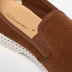 Embossed Suede Loafer: Medium Tan