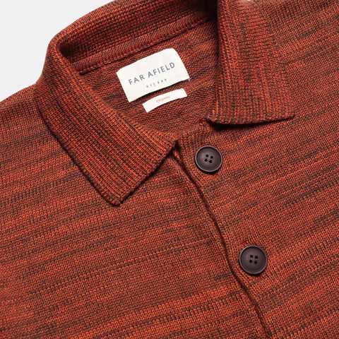 Kiyo Cardigan L/S: Slate Brown & Burnt Orange