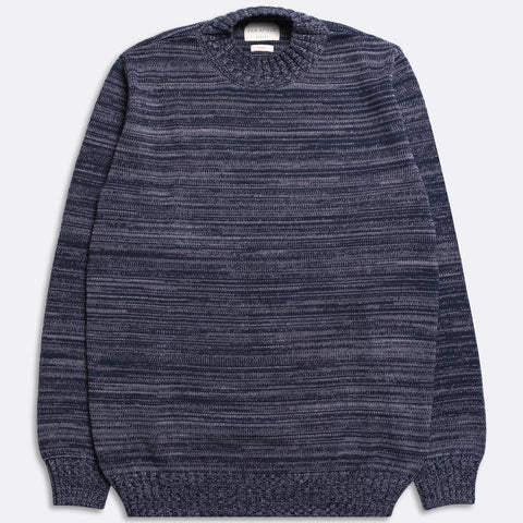 Dieter Sweater L/S: Navy Iris & Silver Blue