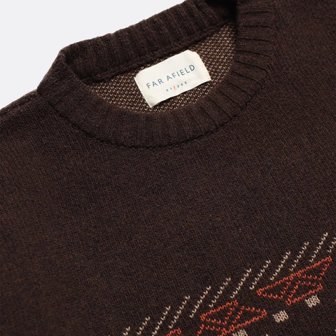 Uichi Fair Isle Sweater: Slate Brown