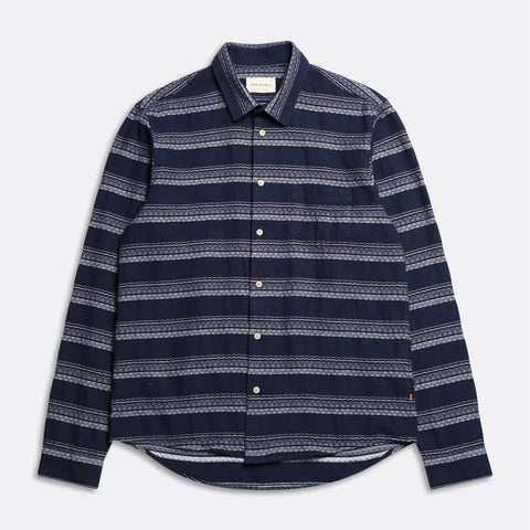 Classic Peysa Stripe Shirt L/S: Navy Iris