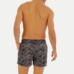 Army Print Swim Trunk: Grey