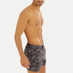 Army Print Swim Trunk: Grey