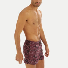 Army Print Swim Trunk: Wine