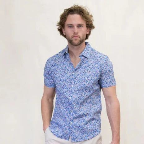 Scott Mosaic Shirt S/S: Blue