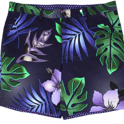 Edward Tropical Explosion Print Short: Navy