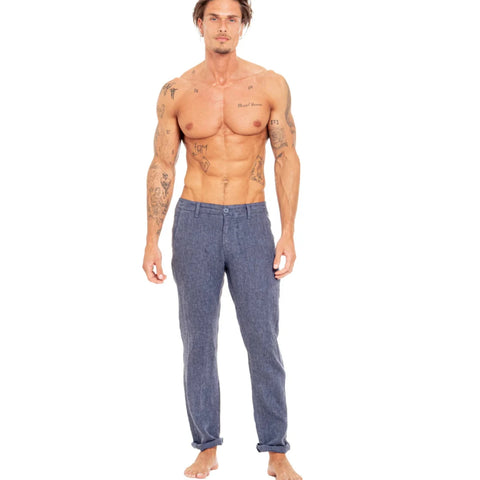 Slim Linen Pant: Navy