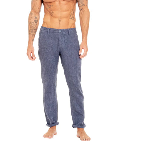 Slim Linen Pant: Navy