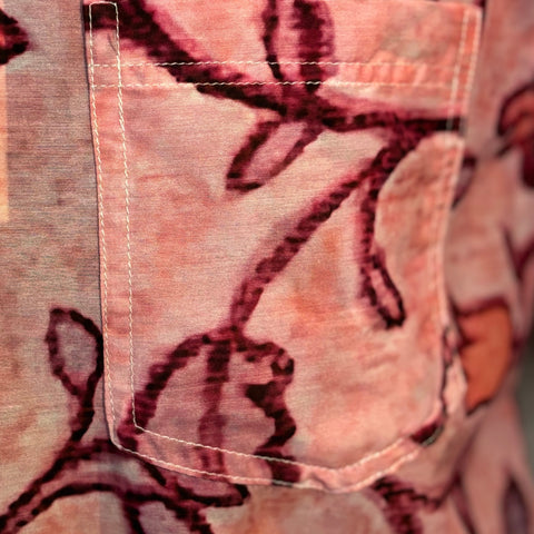 Floral Vine Print Shirt S/S: Pink