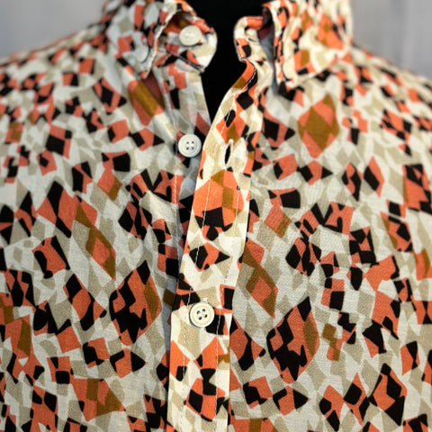 Mini Geometric Print Shirt S/S: Pink