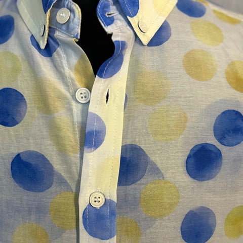 Modern Circle Print Shirt S/S: Eggshell