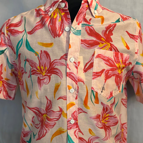 Day Lily Print Shirt S/S: Pink