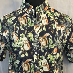 Enchanted Forest Print Shirt S/S: Dark