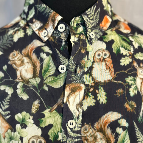 Enchanted Forest Print Shirt S/S: Dark