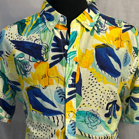 Silk & Cotton Shirt S/S: Watercolor