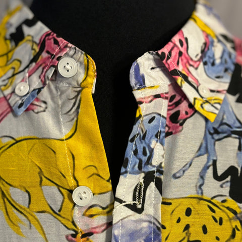 Silk & Cotton Shirt S/S: Horses