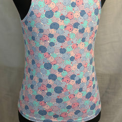 Smile & Wink Stretch Tank: Blue