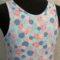 Smile & Wink Stretch Tank: Blue