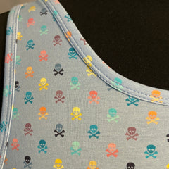 Rainbow Skulls Stretch Tank: Blue