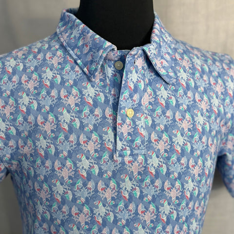 Chill Lobster Stretch Polo S/S: Blue