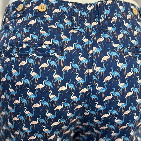 Flamingos Stretch Short: Blue