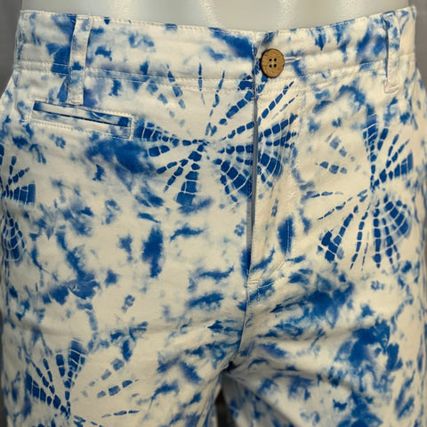 Tie Dye Stretch Short: Blue/White