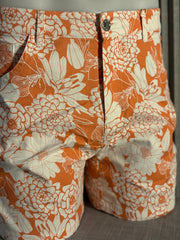 Palm Springs Floral Stretch Short: Coral