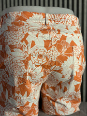 Palm Springs Floral Stretch Short: Coral