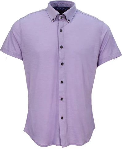 Tobias Knit Button Down S/S: Lavender