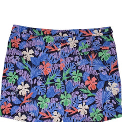 Pool Flat Tropical Print Swim: Navy